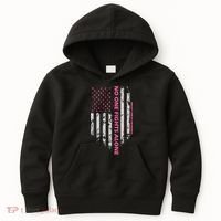 No One Fight Alone Breast Cancer Awareness Flag Kids Hoodie thumb 0