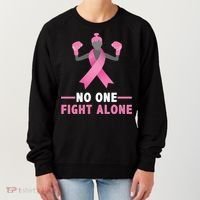 No One Fights  Alone Breast Cancer Women's Sweatshirt thumb 0