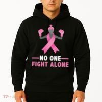 No One Fights  Alone Breast Cancer Hoodie thumb 2