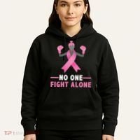 No One Fights  Alone Breast Cancer Hoodie thumb 5