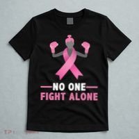 No One Fights  Alone Breast Cancer T-Shirt thumb 5