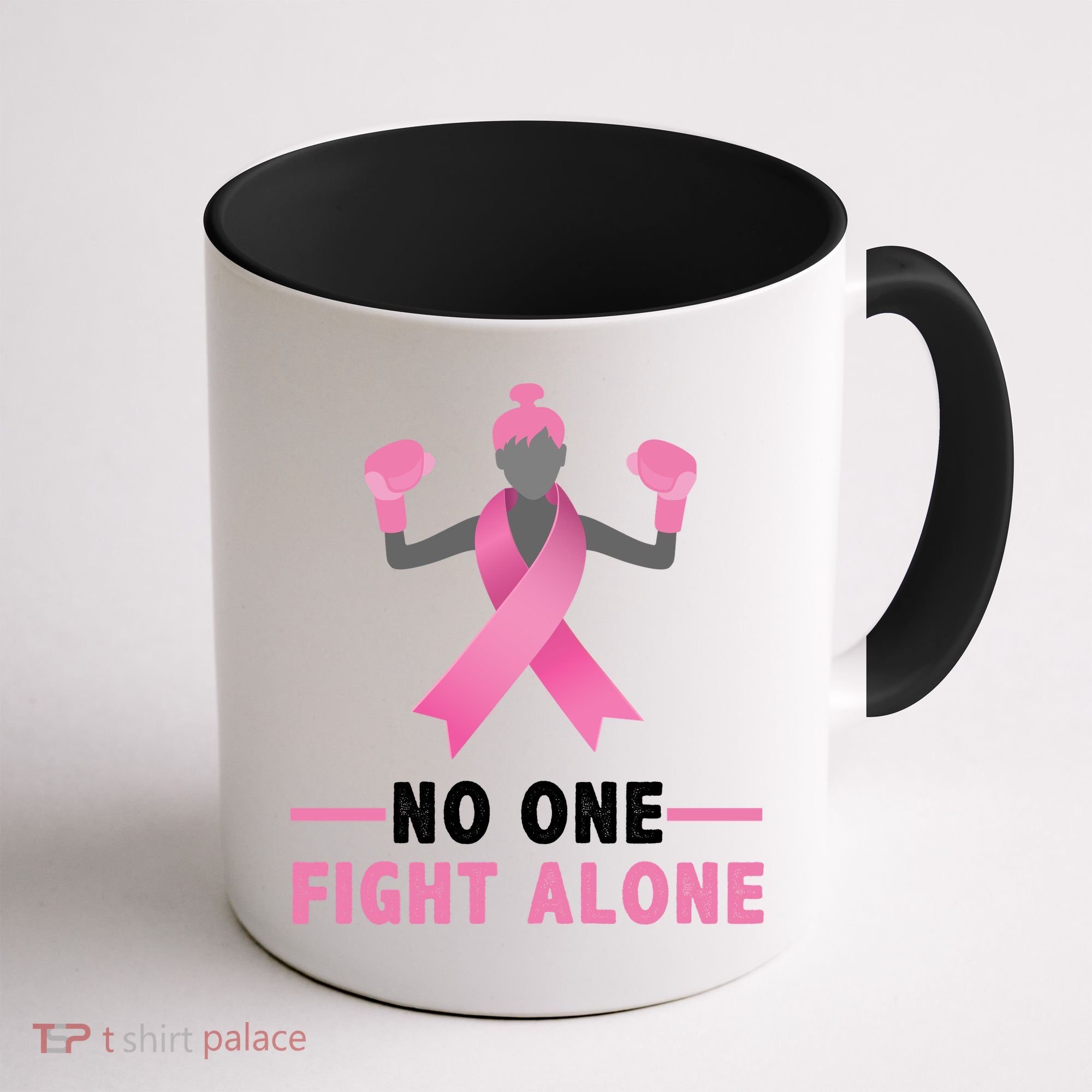 No One Fights  Alone Breast Cancer Coffee Mug