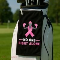 No One Fights  Alone Breast Cancer Golf Towel thumb 2