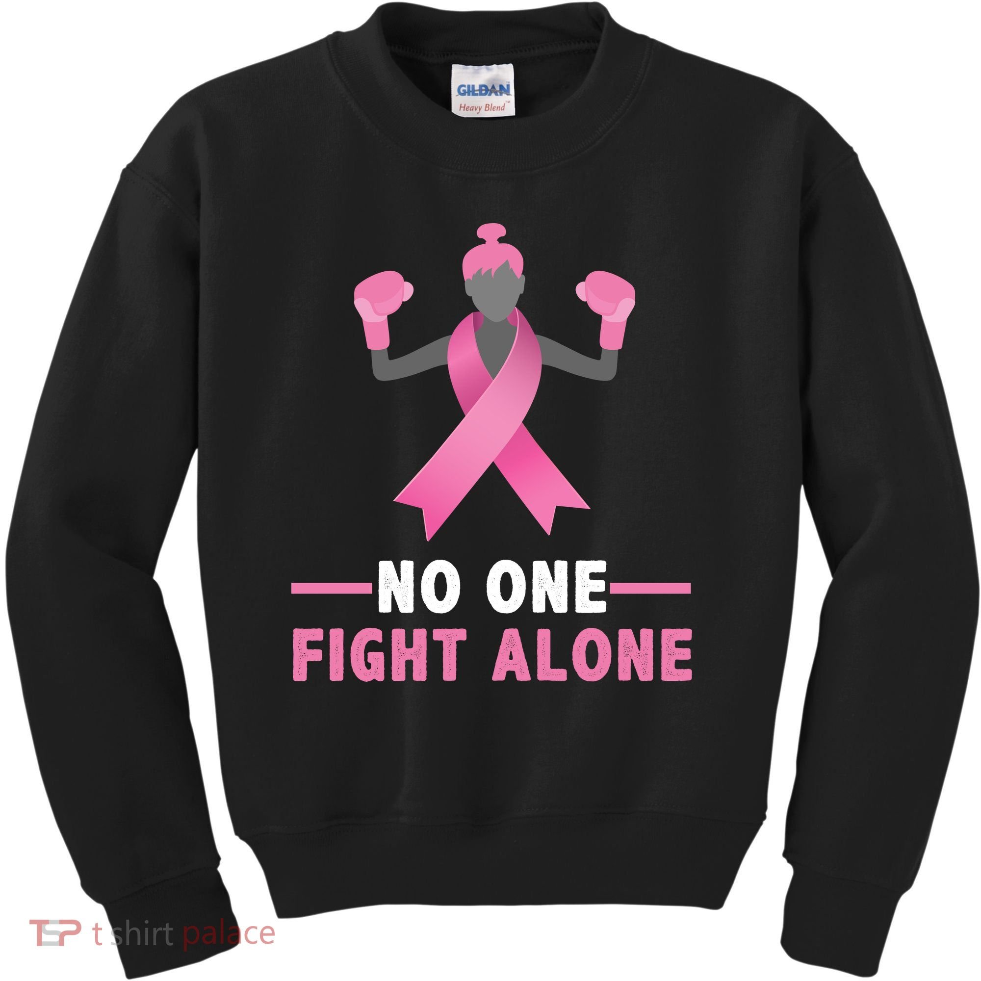 No One Fights  Alone Breast Cancer Kids Sweatshirt