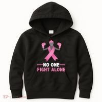 No One Fights  Alone Breast Cancer Kids Hoodie thumb 0