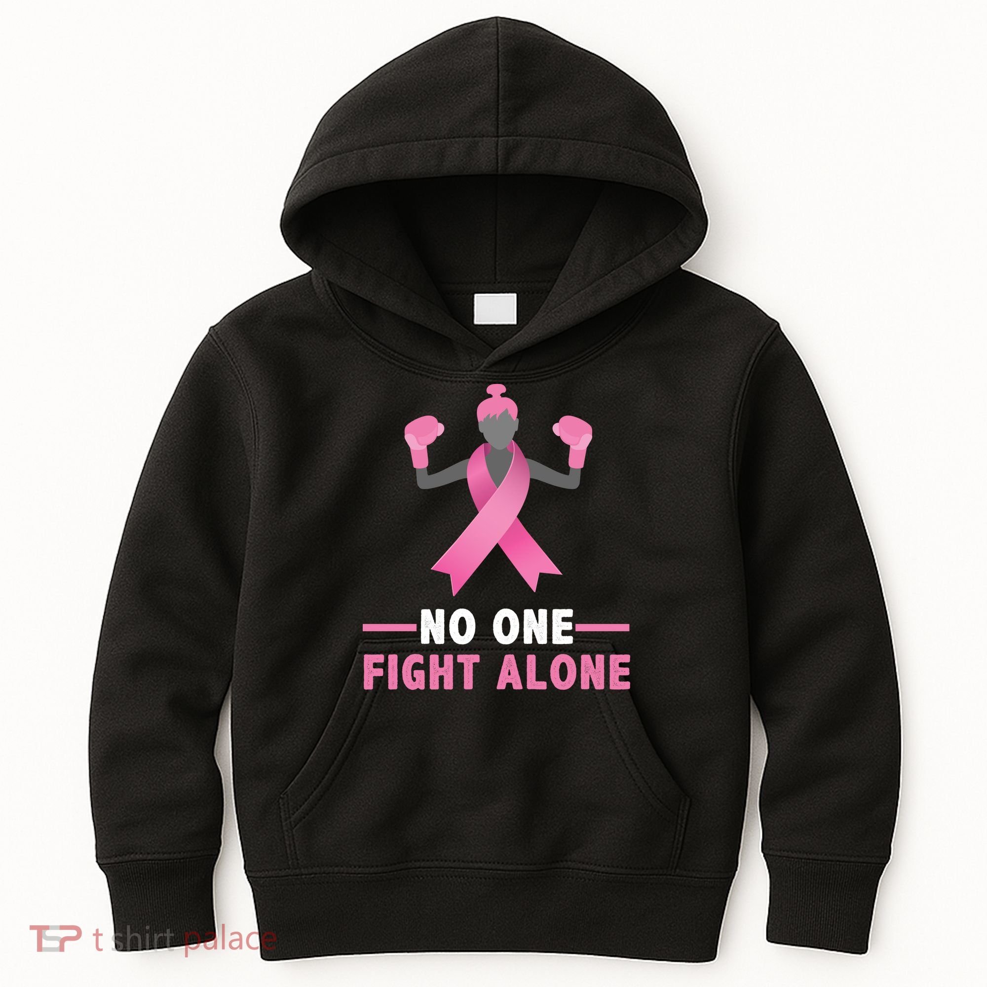 No One Fights  Alone Breast Cancer Kids Hoodie