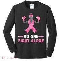 No One Fights  Alone Breast Cancer Kids Long Sleeve Shirt thumb 0