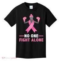 No One Fights  Alone Breast Cancer Kids T-Shirt thumb 0