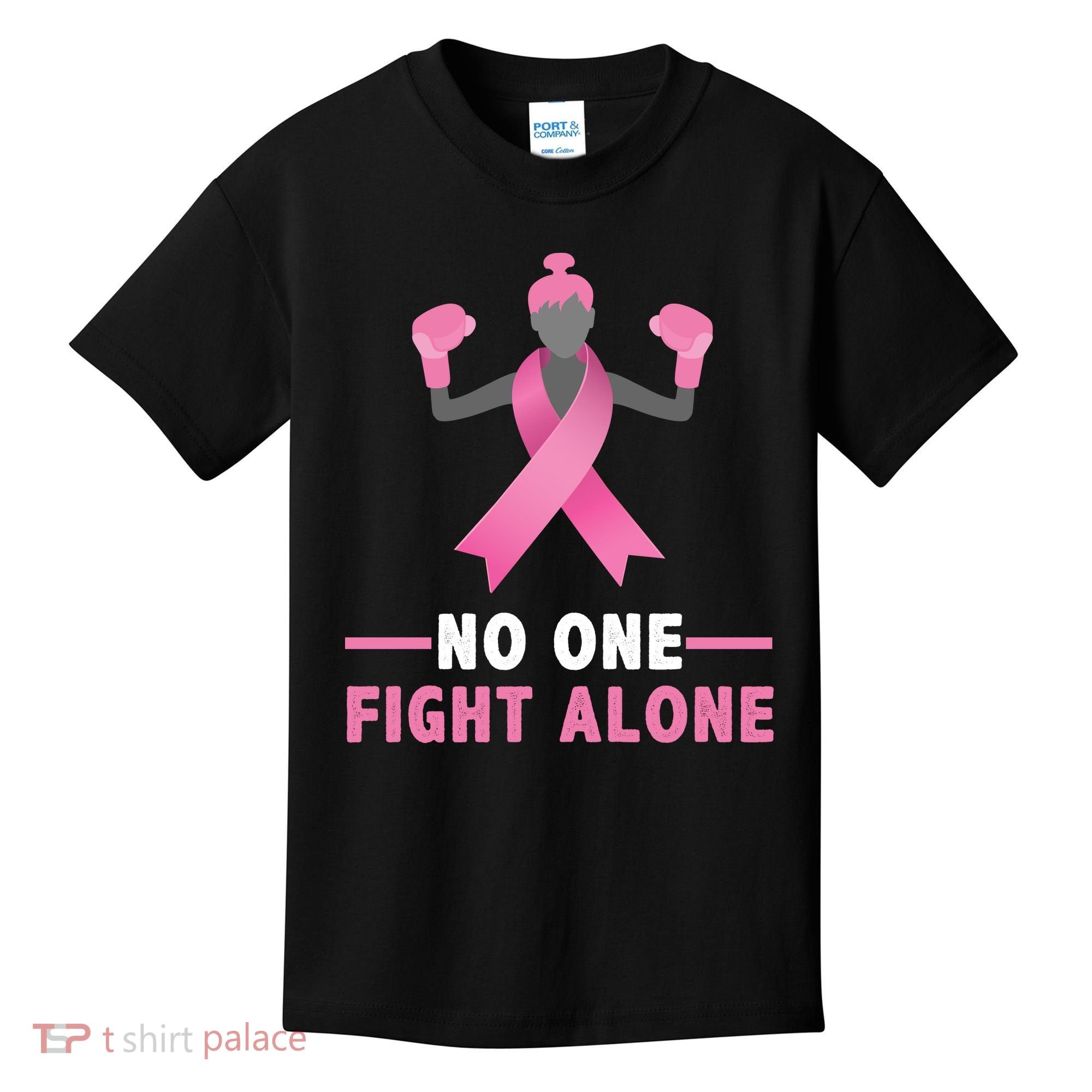 No One Fights  Alone Breast Cancer Kids T-Shirt