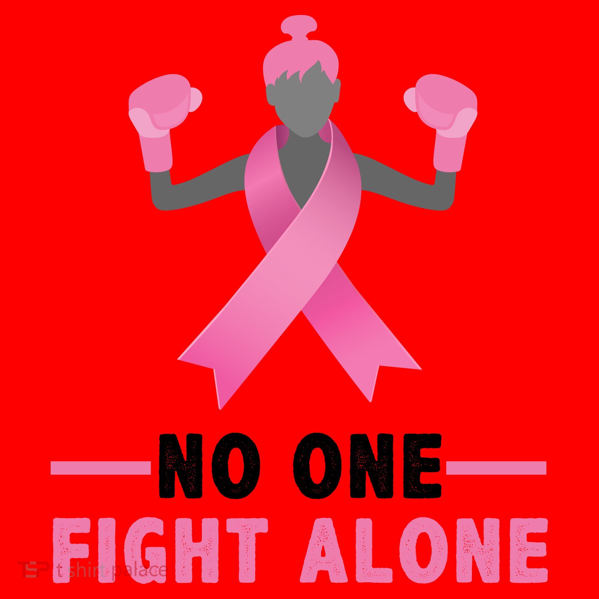 No One Fights  Alone Breast Cancer Santa Hat