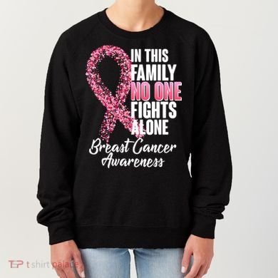 No One Fights Alone Breast Cancer Ribbon Women's Sweatshirt