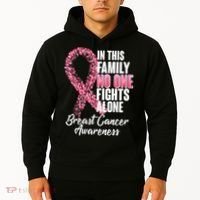 No One Fights Alone Breast Cancer Ribbon Hoodie thumb 2