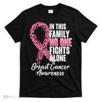 No One Fights Alone Breast Cancer Ribbon T-Shirt thumb 0