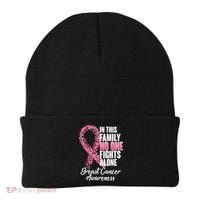 No One Fights Alone Breast Cancer Ribbon Beanie thumb 0