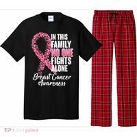 No One Fights Alone Breast Cancer Ribbon Pajama Set thumb 0