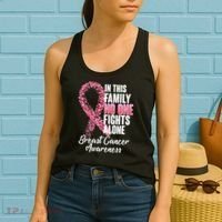 No One Fights Alone Breast Cancer Ribbon Women's Tank Top thumb 2