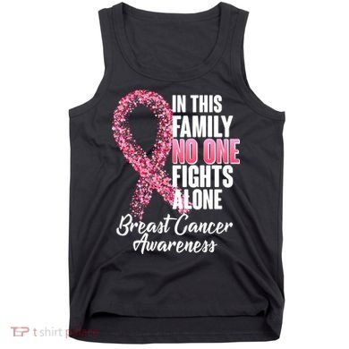 No One Fights Alone Breast Cancer Ribbon Tank Top