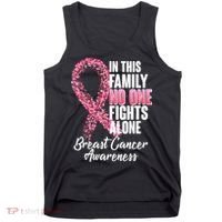 No One Fights Alone Breast Cancer Ribbon Tank Top thumb 0
