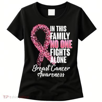 No One Fights Alone Breast Cancer Ribbon Women's T-Shirt