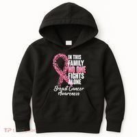 No One Fights Alone Breast Cancer Ribbon Kids Hoodie thumb 0