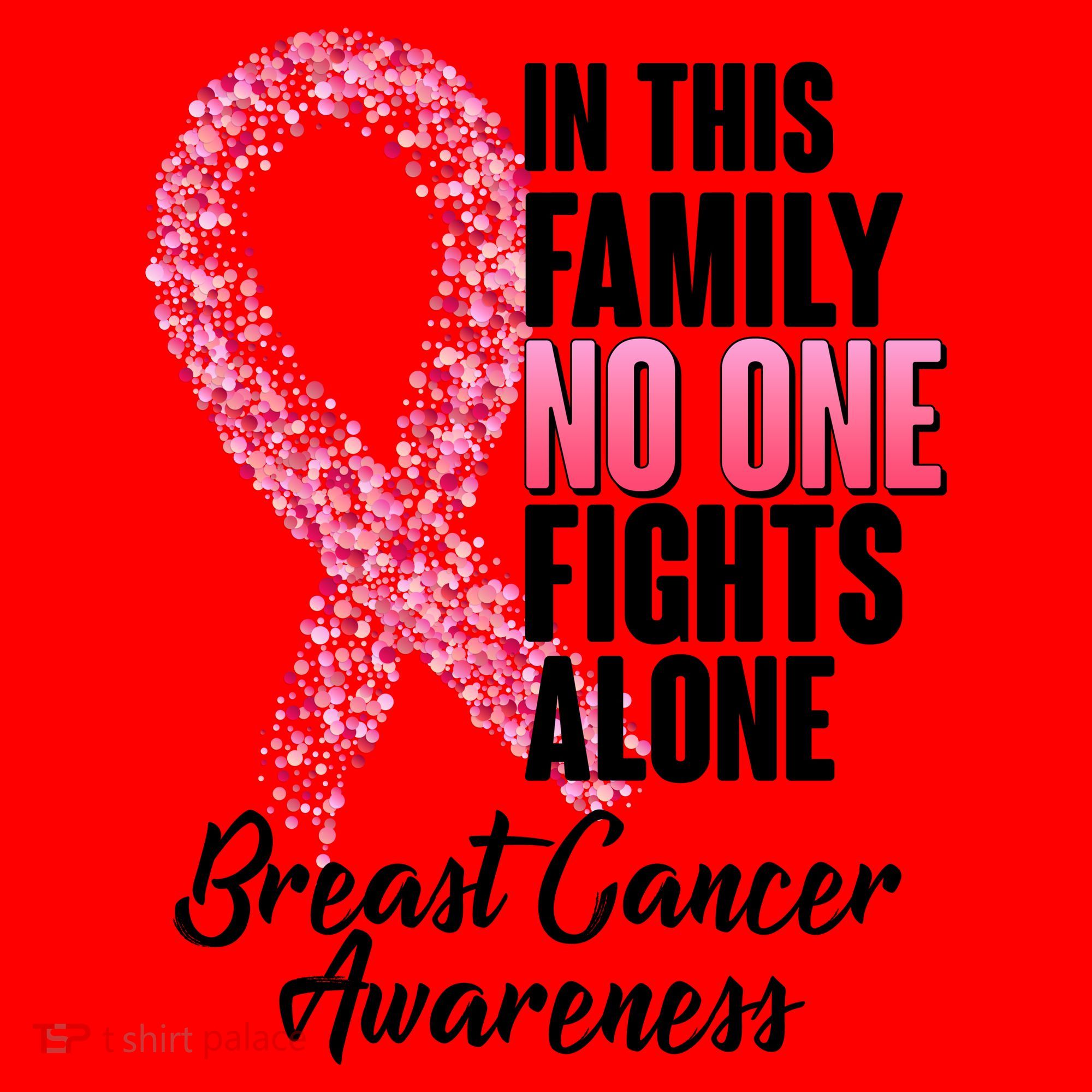 No One Fights Alone Breast Cancer Ribbon Santa Hat