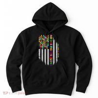 No One Fights Alone Cancer Awareness Ribbon Flag Hoodie thumb 0