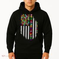 No One Fights Alone Cancer Awareness Ribbon Flag Hoodie thumb 2