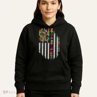 No One Fights Alone Cancer Awareness Ribbon Flag Hoodie thumb 5