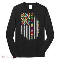 No One Fights Alone Cancer Awareness Ribbon Flag Long Sleeve Shirt thumb 0
