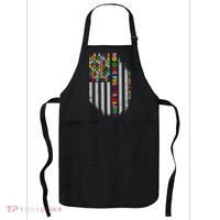 No One Fights Alone Cancer Awareness Ribbon Flag Apron thumb 0