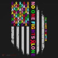No One Fights Alone Cancer Awareness Ribbon Flag Sweatshirt thumb 3
