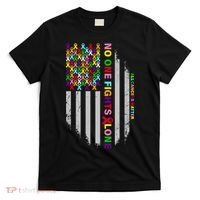 No One Fights Alone Cancer Awareness Ribbon Flag T-Shirt thumb 0