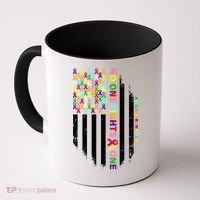 No One Fights Alone Cancer Awareness Ribbon Flag Coffee Mug thumb 0