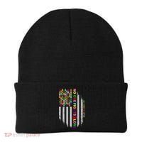No One Fights Alone Cancer Awareness Ribbon Flag Beanie thumb 0