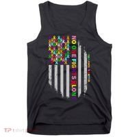 No One Fights Alone Cancer Awareness Ribbon Flag Tank Top thumb 0
