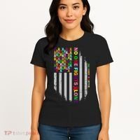 No One Fights Alone Cancer Awareness Ribbon Flag Women's T-Shirt thumb 4