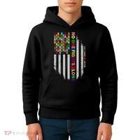 No One Fights Alone Cancer Awareness Ribbon Flag Kids Hoodie thumb 4