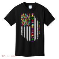 No One Fights Alone Cancer Awareness Ribbon Flag Kids T-Shirt thumb 0