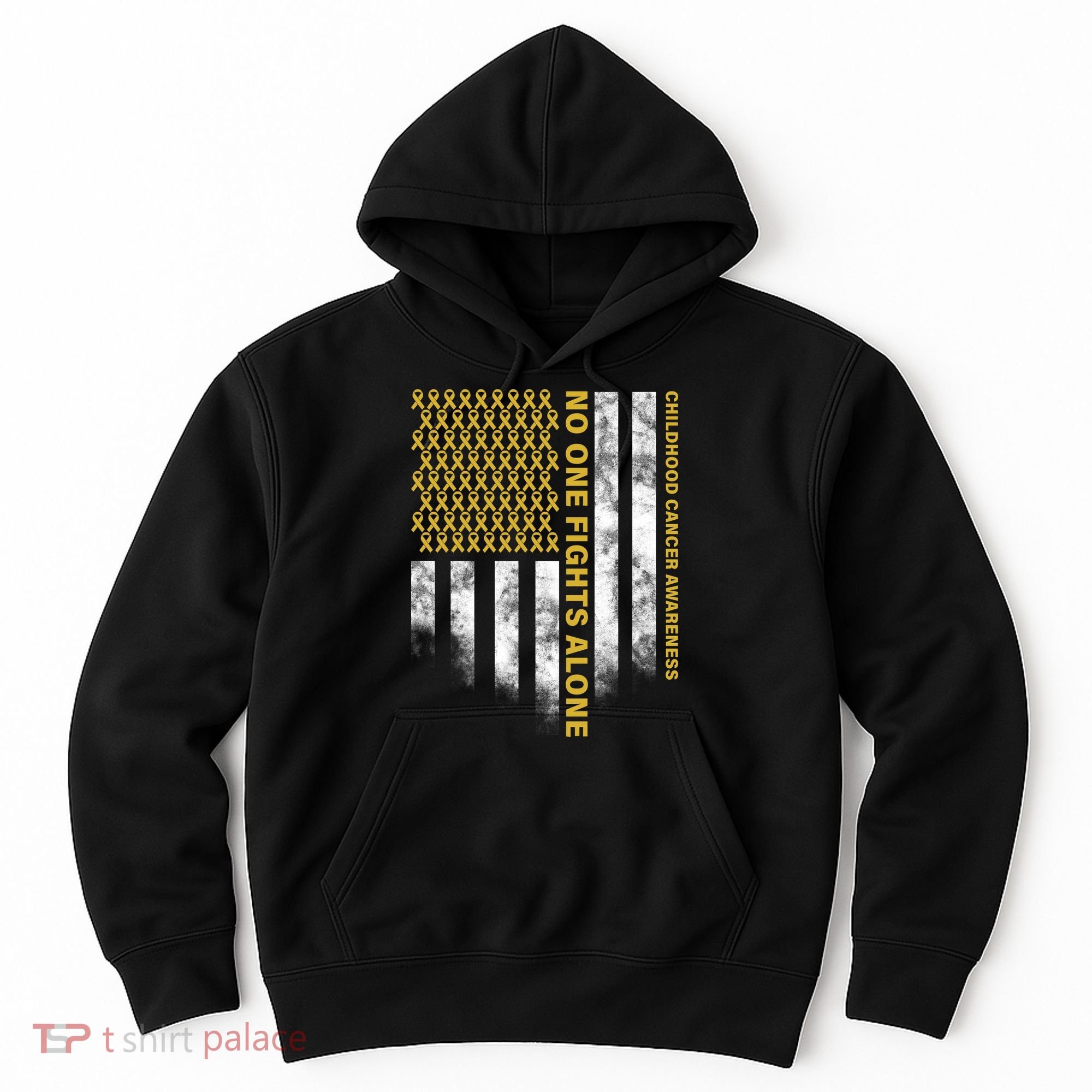 No One Fights Alone Childhood Cancer Hoodie