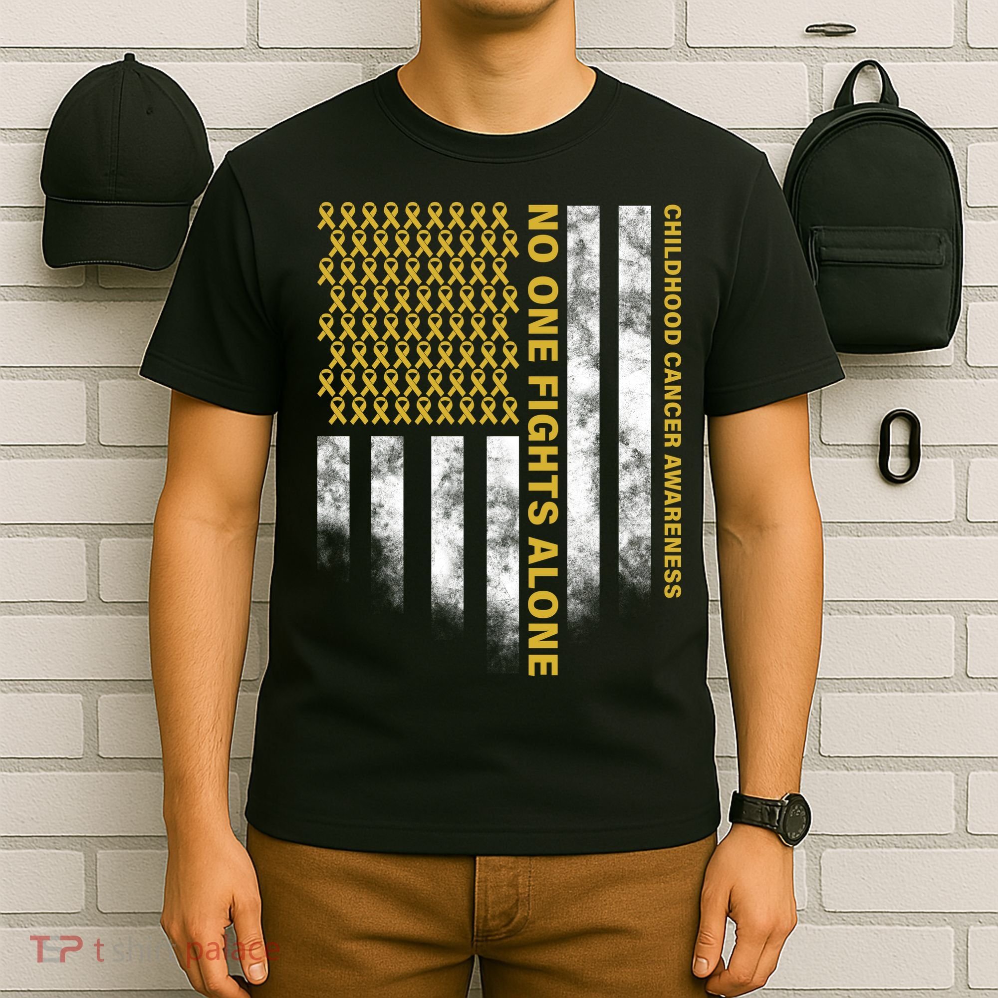 No One Fights Alone Childhood Cancer T-Shirt
