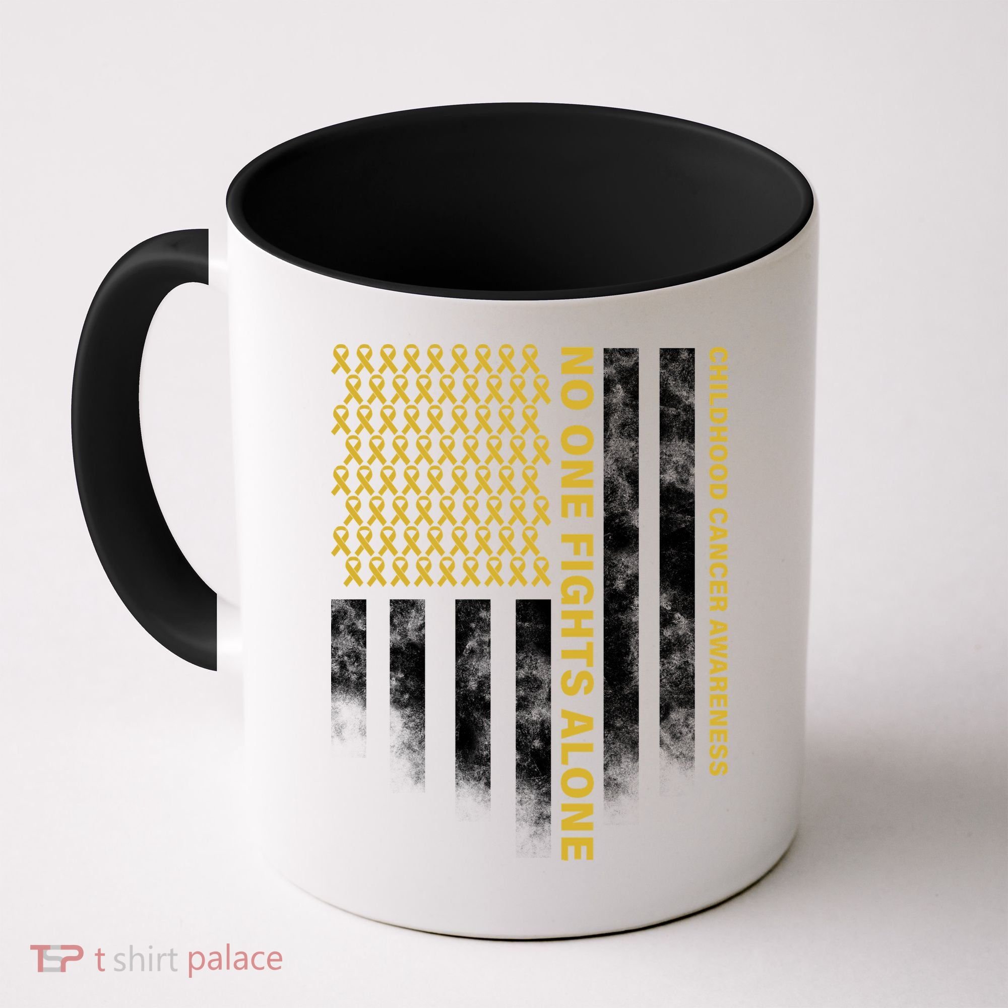 No One Fights Alone Childhood Cancer Coffee Mug