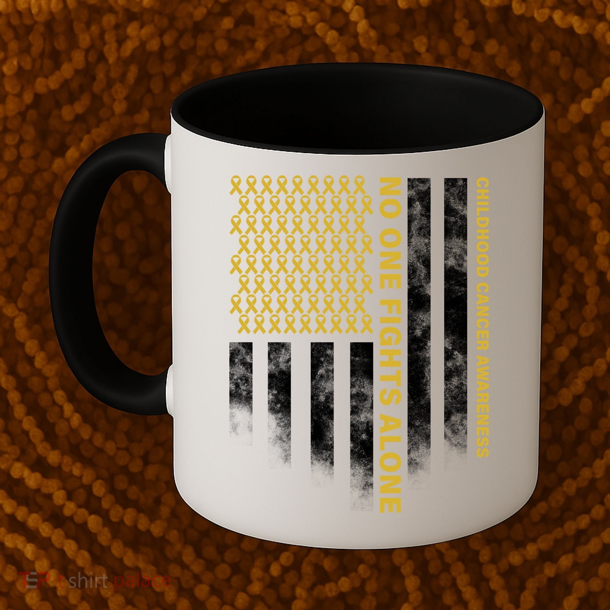 No One Fights Alone Childhood Cancer Coffee Mug