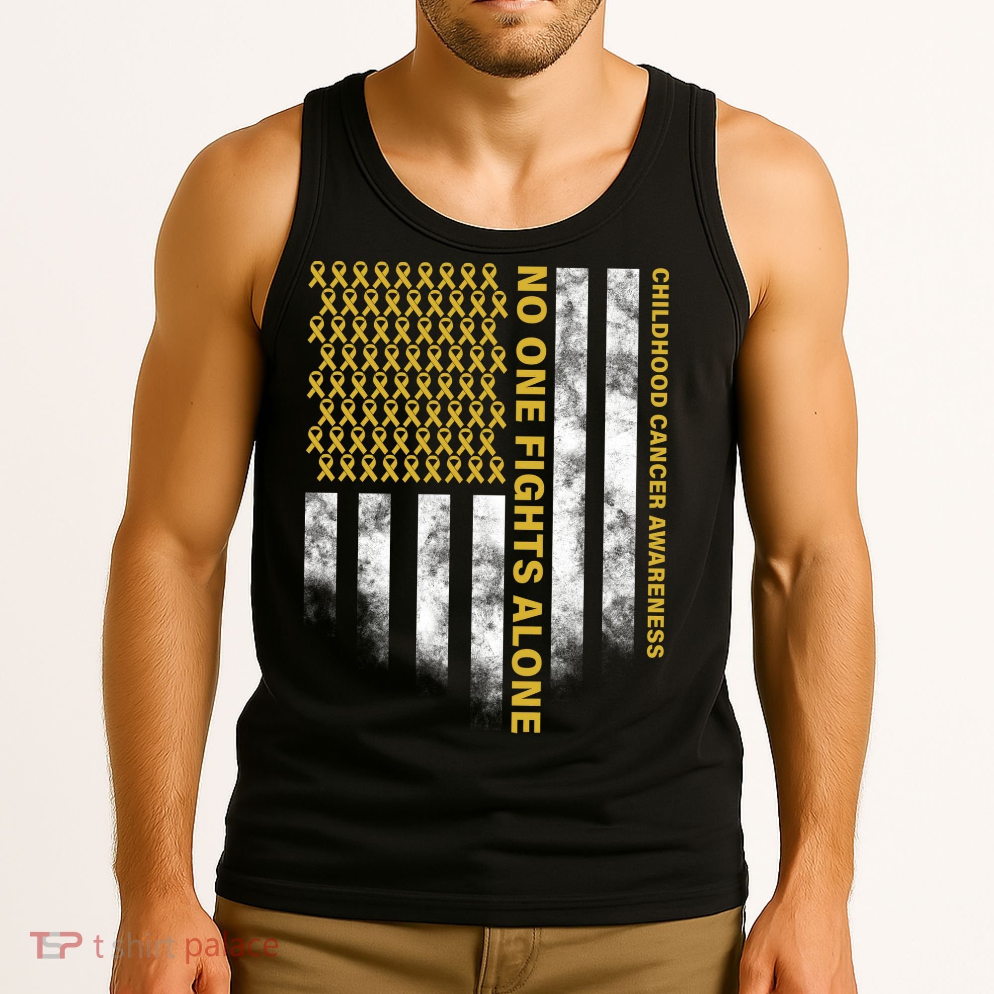 No One Fights Alone Childhood Cancer Tank Top