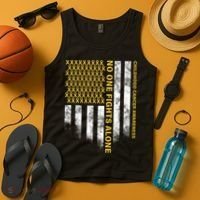 No One Fights Alone Childhood Cancer Tank Top thumb 4