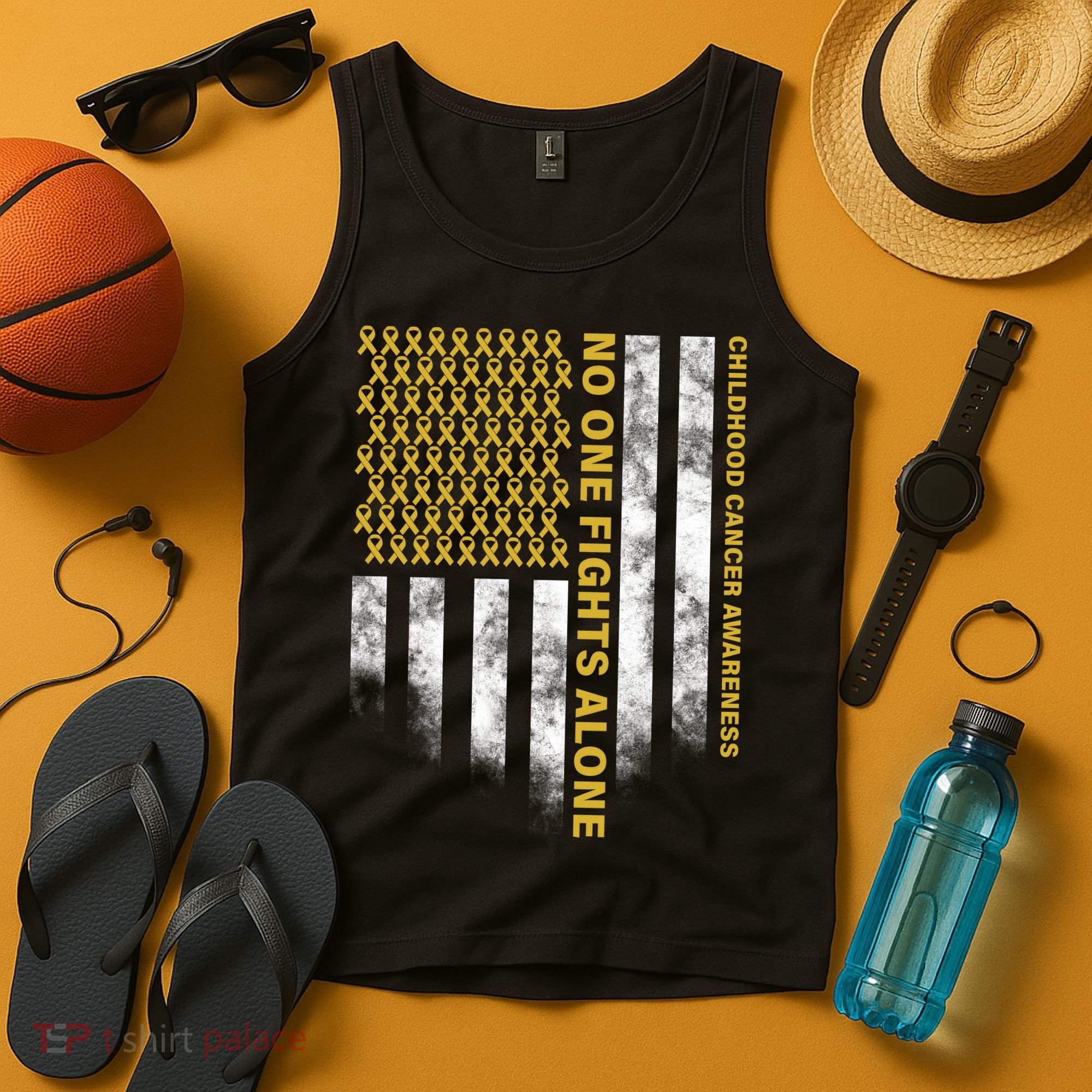 No One Fights Alone Childhood Cancer Tank Top