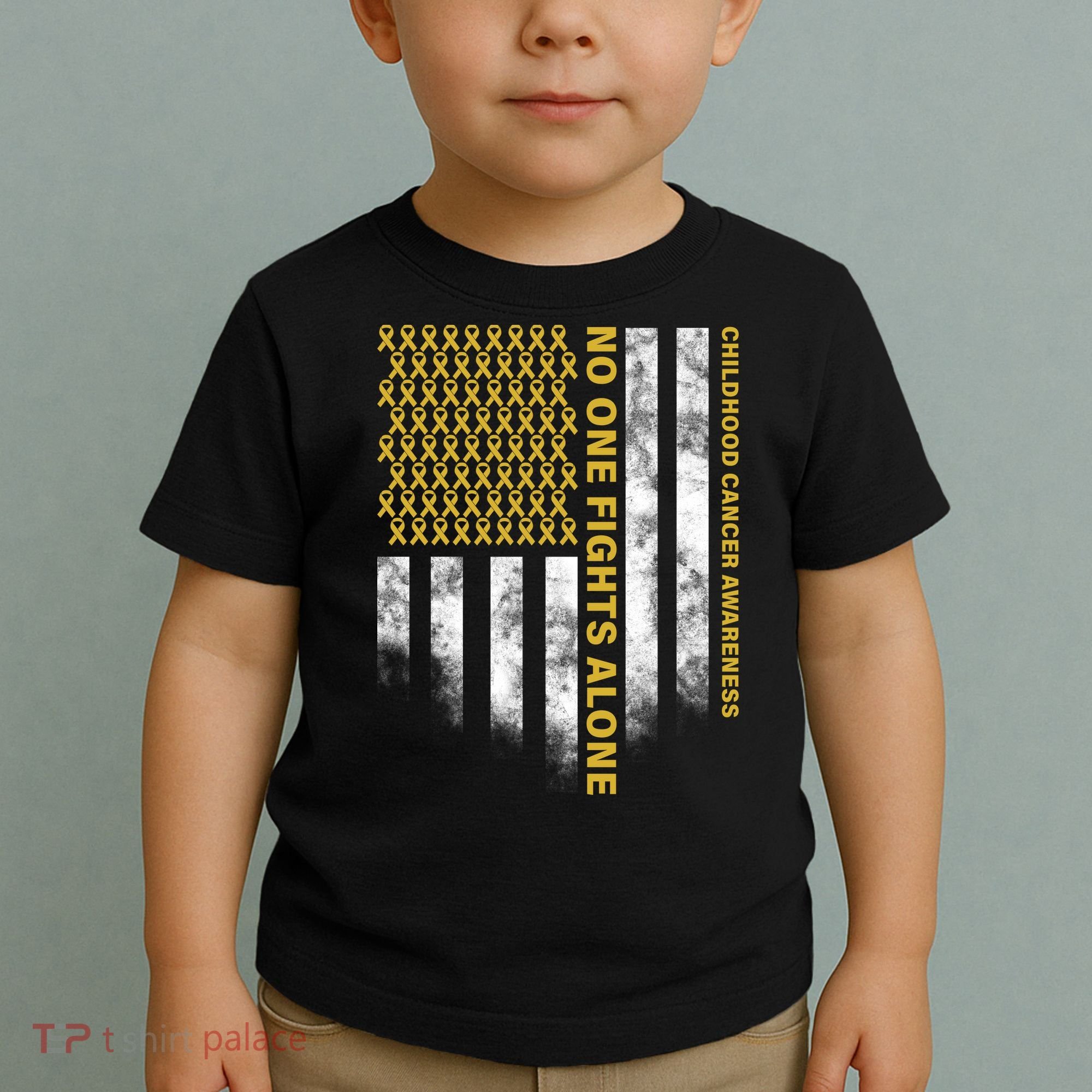 No One Fights Alone Childhood Cancer Toddler T-Shirt