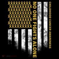 No One Fights Alone Childhood Cancer Women's Long Sleeve Shirt thumb 2