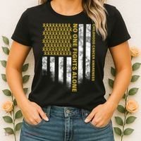 No One Fights Alone Childhood Cancer Women's T-Shirt thumb 2