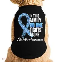 No One Fights Alone Diabetes Awareness Doggie Tank thumb 0
