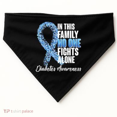 No One Fights Alone Diabetes Awareness USA-Made Doggie Bandana